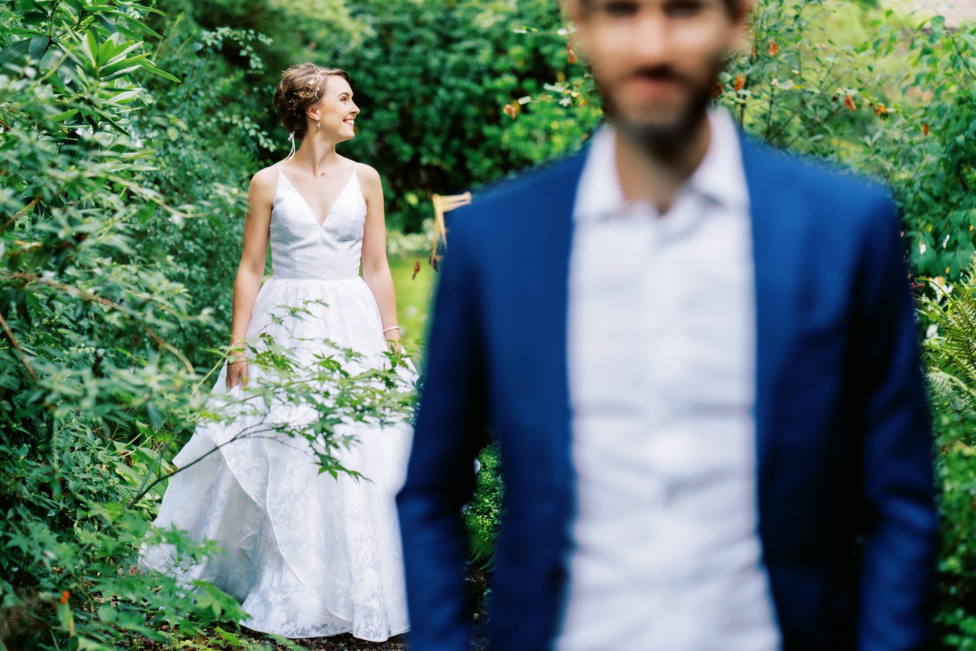 Dunn Gardens Wedding: Amy and Scott's First Look